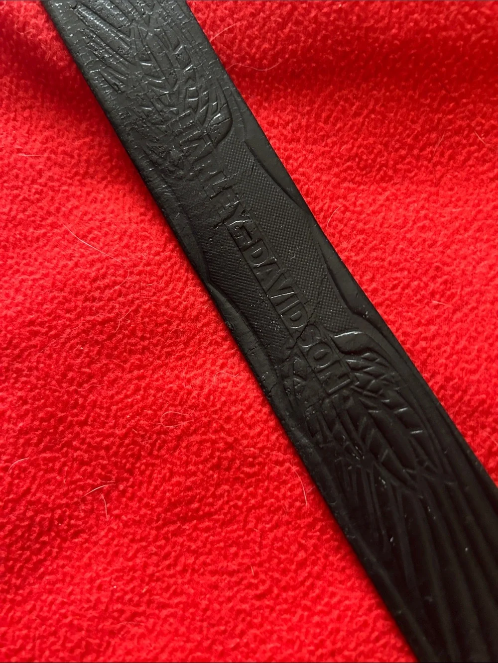 Harley-Davidson Black Leather Belt with Silver Buckle